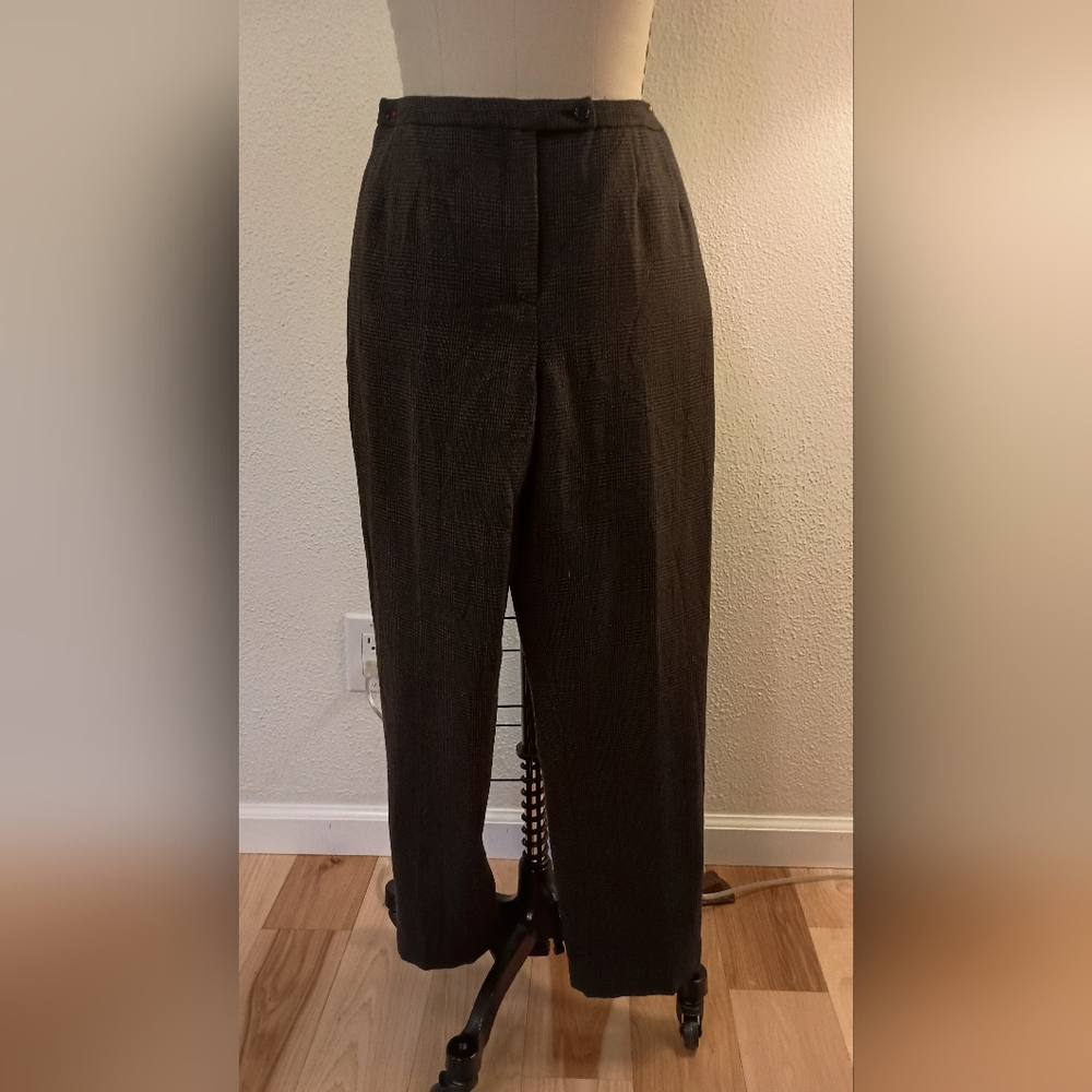 Vtg 80s Harve Benard Plaid 100% Wool Trouser